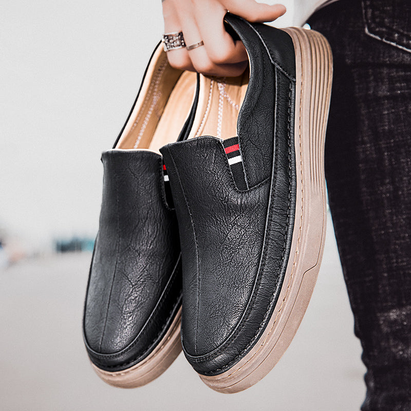 Pibonson Leather Slip On Loafers