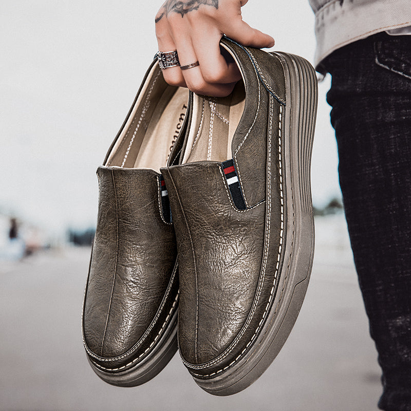 Pibonson Leather Slip On Loafers