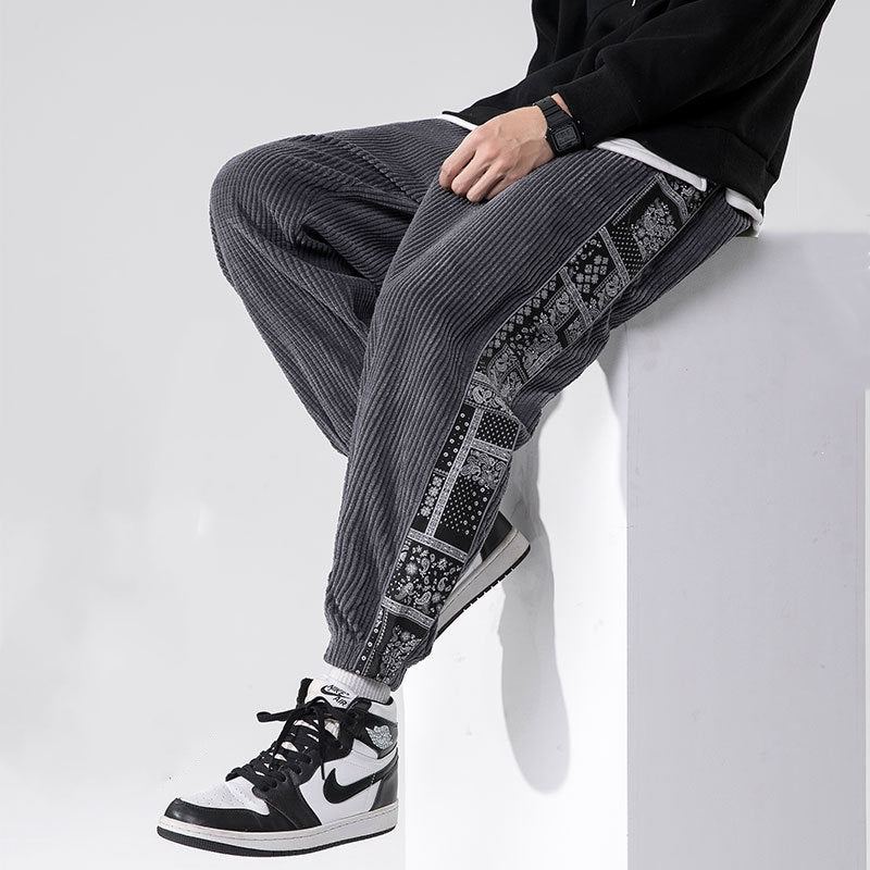 Aztec Corduroy Cotton Sweat Pants