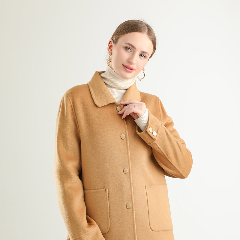 Lamanda Wool Button Lapel Coat