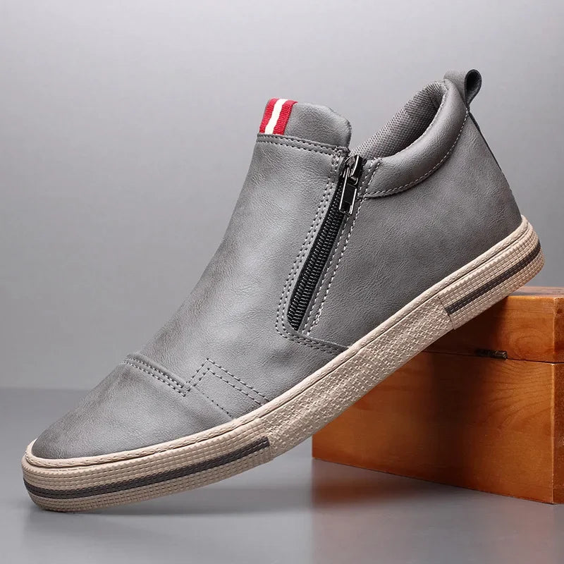 Massoins Leather Mid Top Canvas Shoe