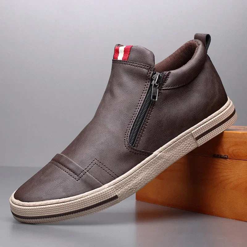 Massoins Leather Mid Top Canvas Shoe