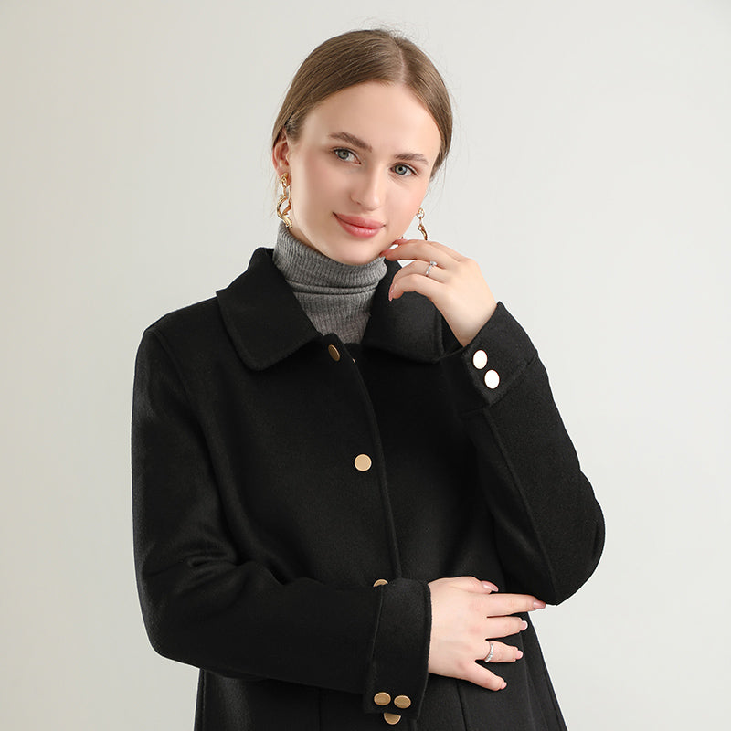 Lamanda Wool Button Lapel Coat