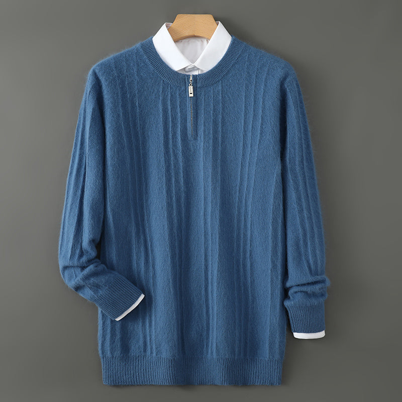 Mouliere Cashmere Wool Blend Quarter-Zip Sweater