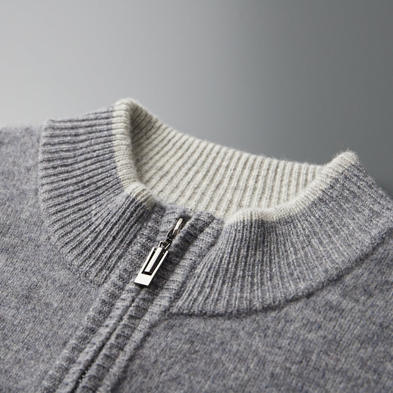 Baisses Pure Cashmere Wool Zip-Up Sweater