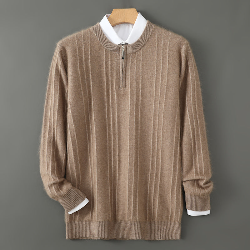 Mouliere Cashmere Wool Blend Quarter-Zip Sweater