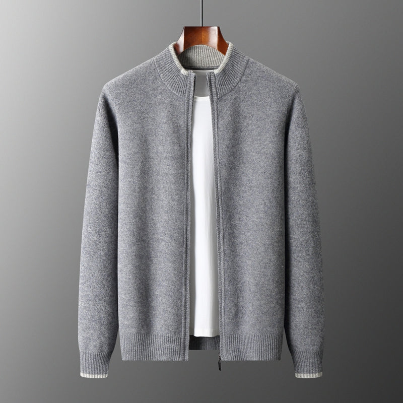 Baisses Pure Cashmere Wool Zip-Up Sweater