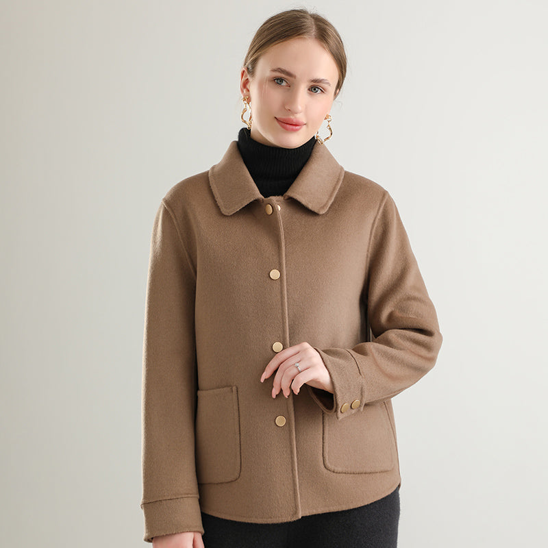 Lamanda Wool Button Lapel Coat