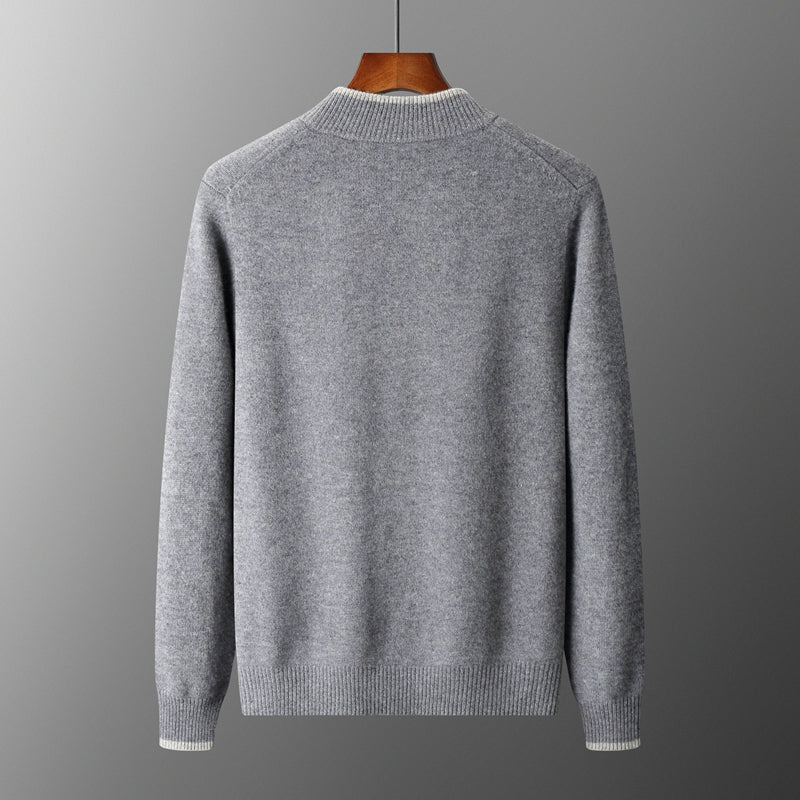 Baisses Pure Cashmere Wool Zip-Up Sweater