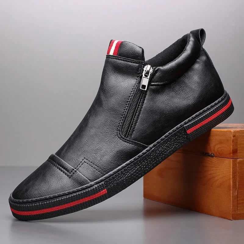 Massoins Leather Mid Top Canvas Shoe