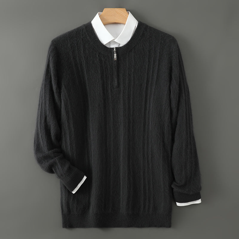 Mouliere Cashmere Wool Blend Quarter-Zip Sweater