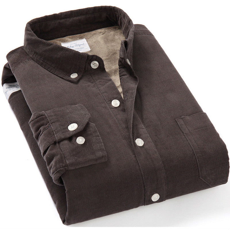 Carpre Fur lined Corduroy Cotton Shirt