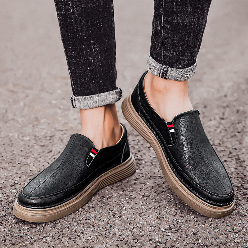 Pibonson Leather Slip On Loafers