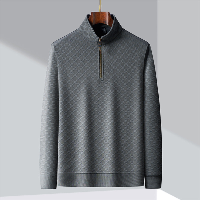 Monaco Chequered Cotton Blend 1/4 Zip