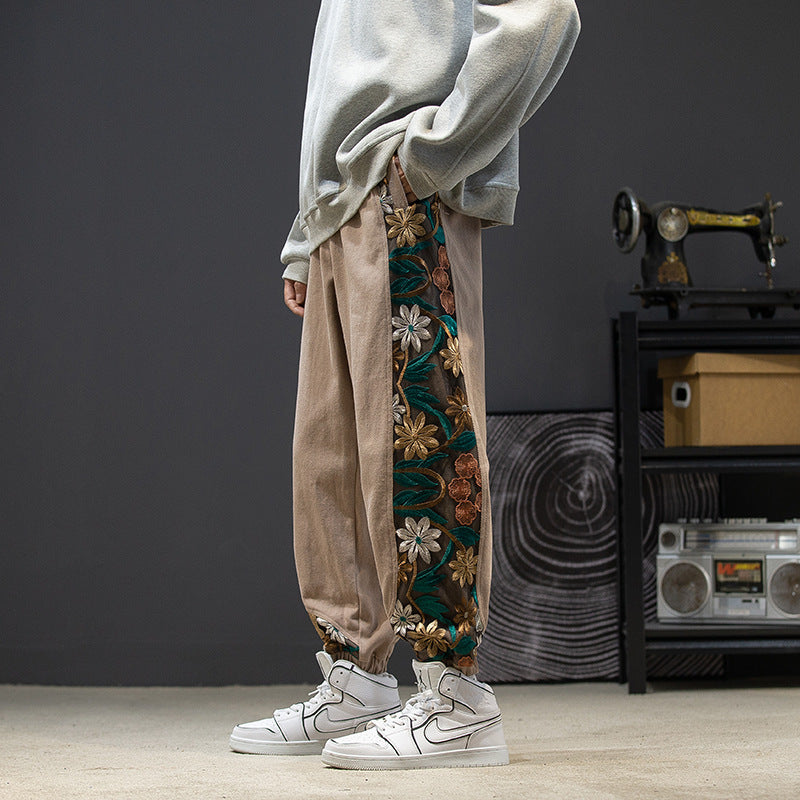 Flori Embroided Cotton Sweat Pants