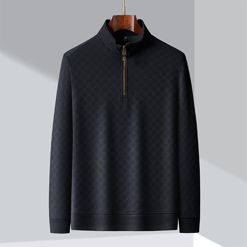 Monaco Chequered Cotton Blend 1/4 Zip