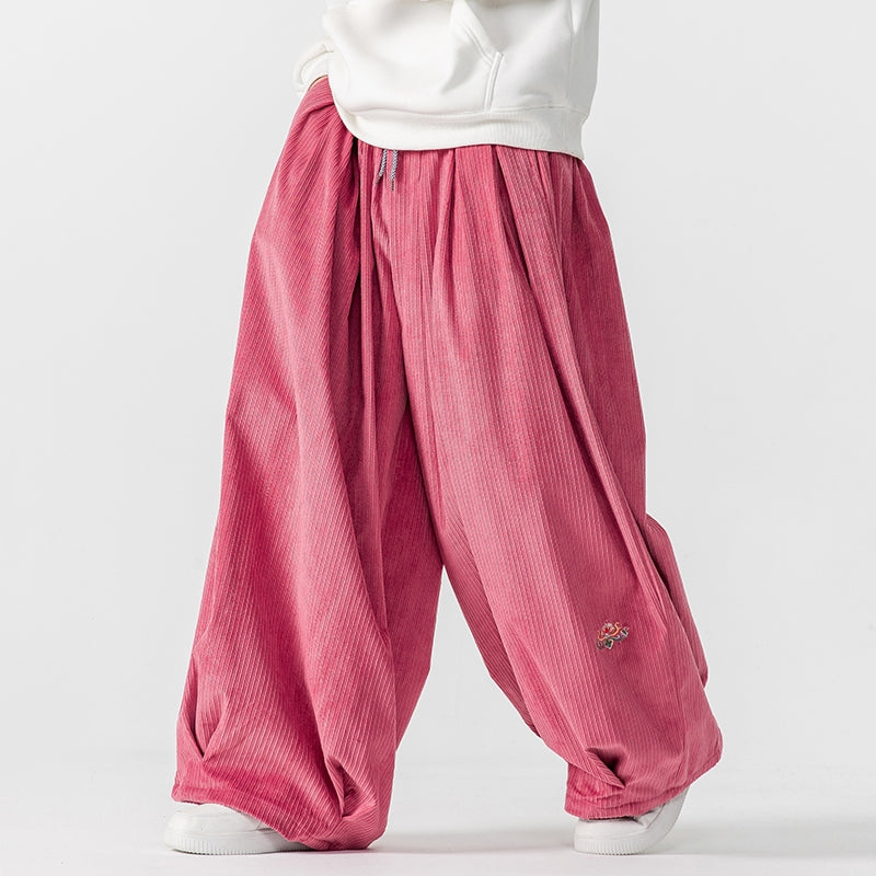 Laribes Wide Leg Corduroy Cotton Sweatpants