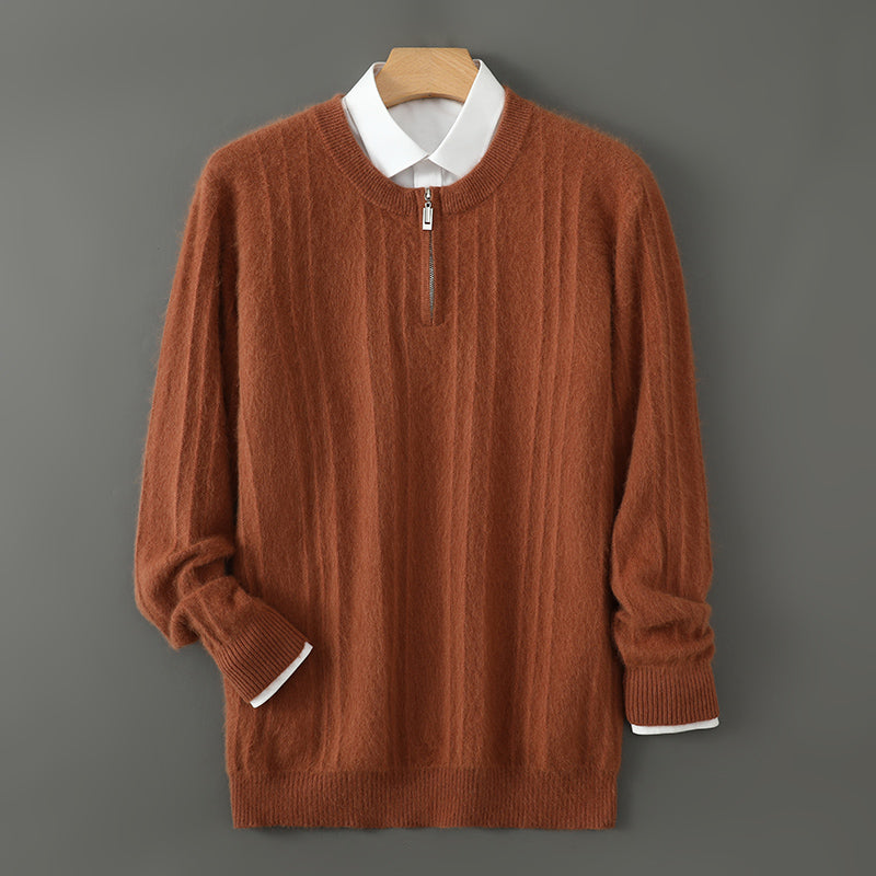 Mouliere Cashmere Wool Blend Quarter-Zip Sweater