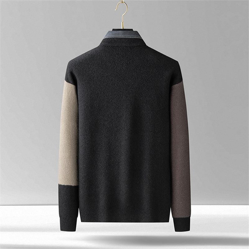 Rohiere Wool Blend Block Patch Sweater