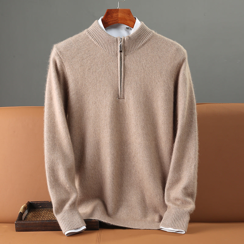 Canelli Cashmere Wool Half-Zip