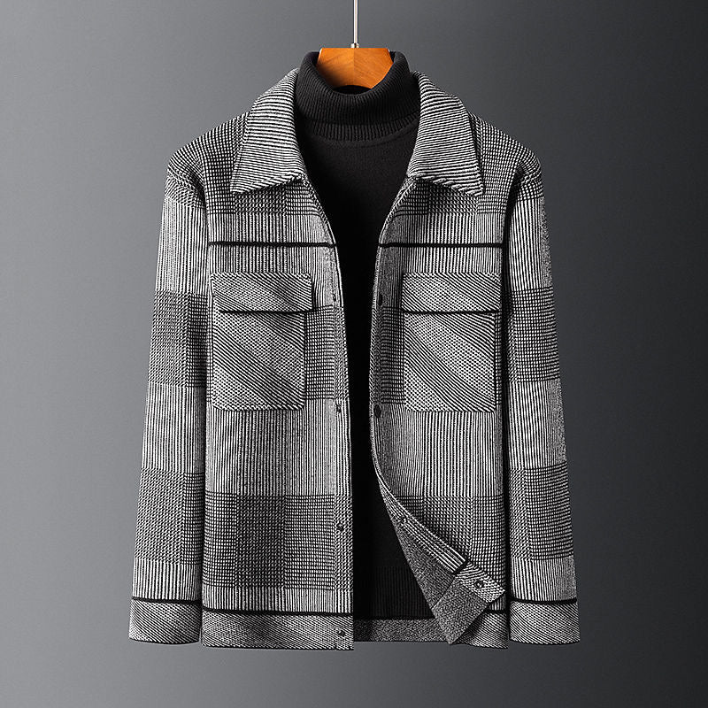 Coupiere Cotton Blend Striped Lapel Jacket