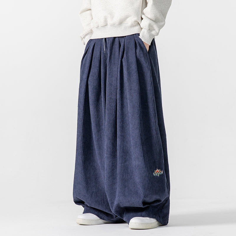 Laribes Wide Leg Corduroy Cotton Sweatpants