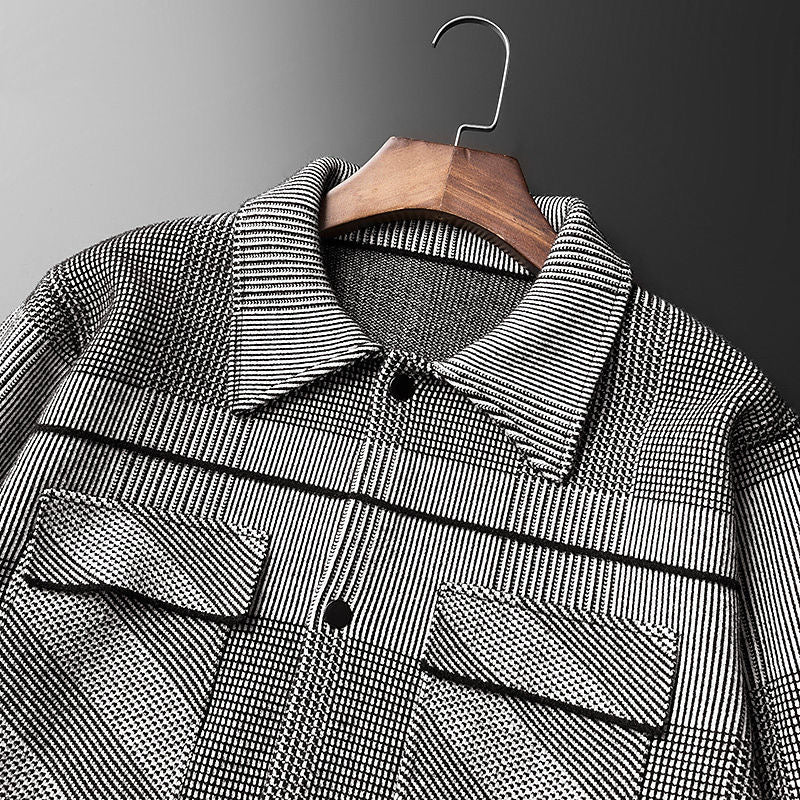 Coupiere Cotton Blend Striped Lapel Jacket