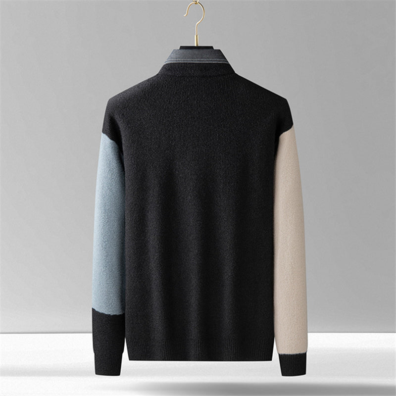 Rohiere Wool Blend Block Patch Sweater