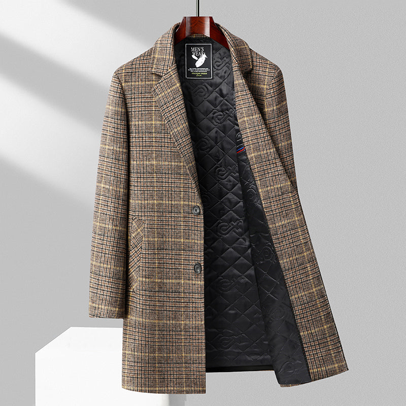 Malgarach Wool Blend Tartan Trench Coat