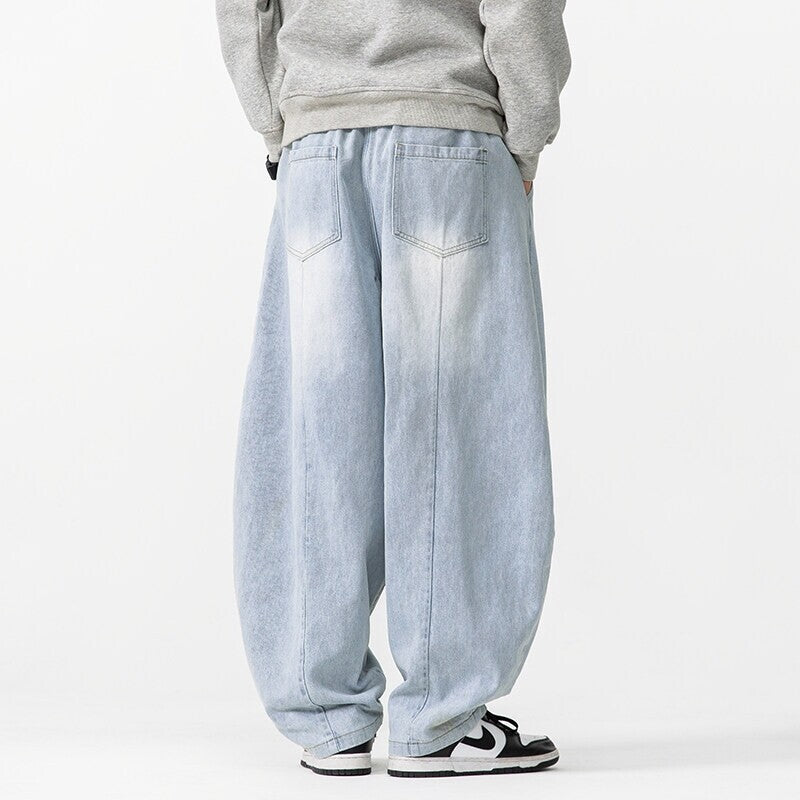 Bletonnieres Wide Leg Denim Style Cotton Sweatpants