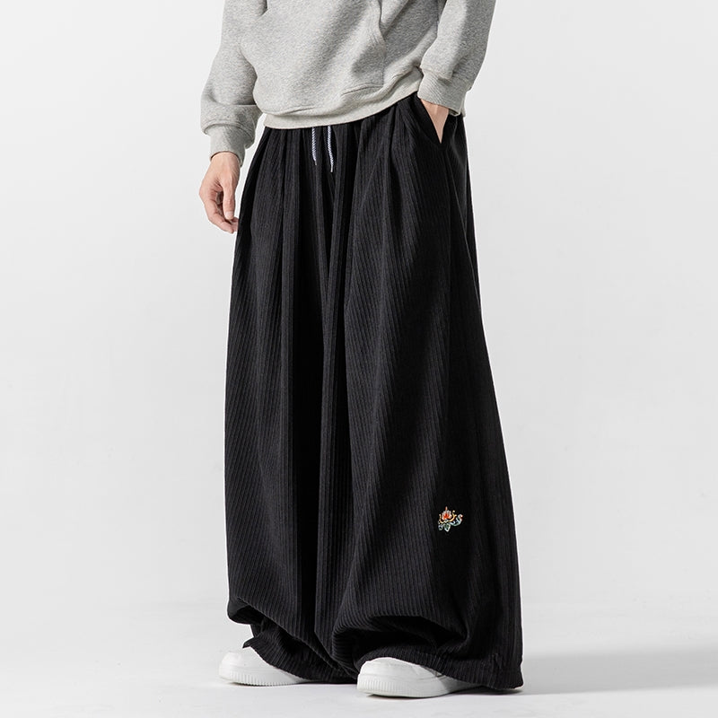 Laribes Wide Leg Corduroy Cotton Sweatpants