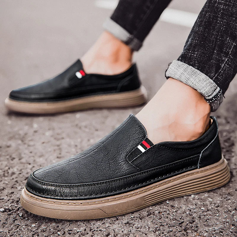 Pibonson Leather Slip On Loafers