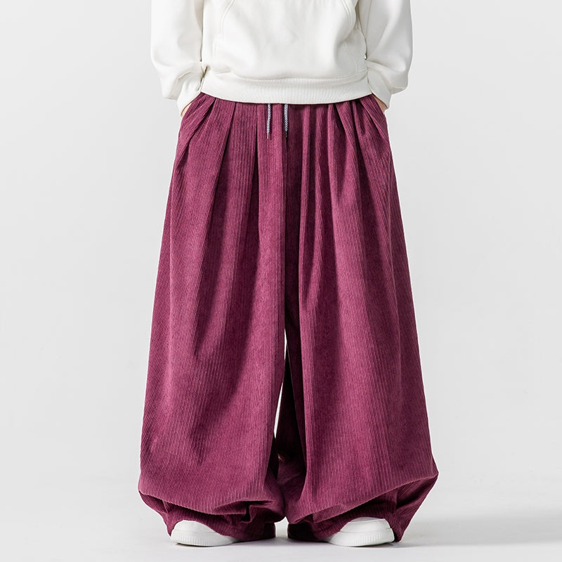 Laribes Wide Leg Corduroy Cotton Sweatpants