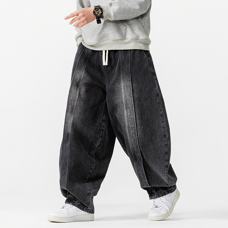 Bletonnieres Wide Leg Denim Style Cotton Sweatpants