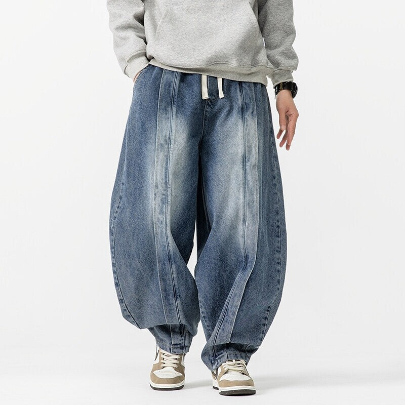 Bletonnieres Wide Leg Denim Style Cotton Sweatpants