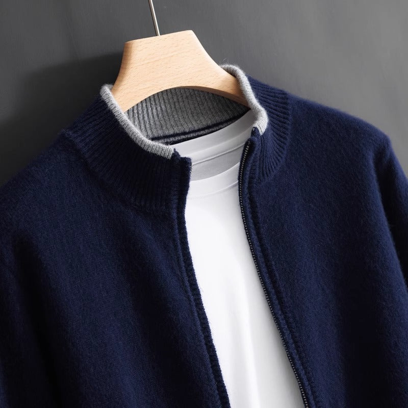 Baisses Pure Cashmere Wool Zip-Up Sweater