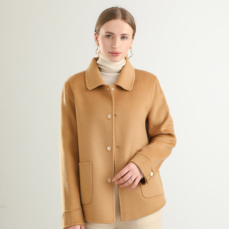 Lamanda Wool Button Lapel Coat