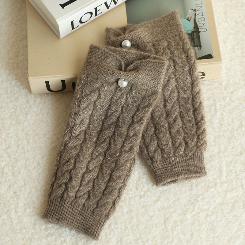 Vallieres Cashmere Wool Fingerless Gloves