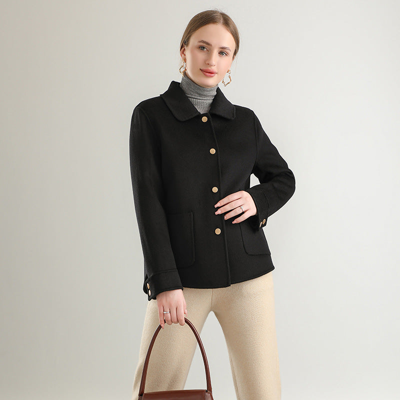 Lamanda Wool Button Lapel Coat