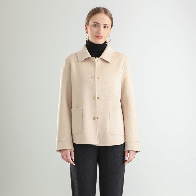 Lamanda Wool Button Lapel Coat