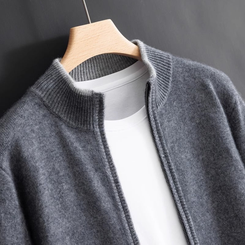 Baisses Pure Cashmere Wool Zip-Up Sweater