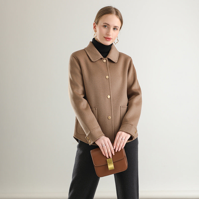 Lamanda Wool Button Lapel Coat