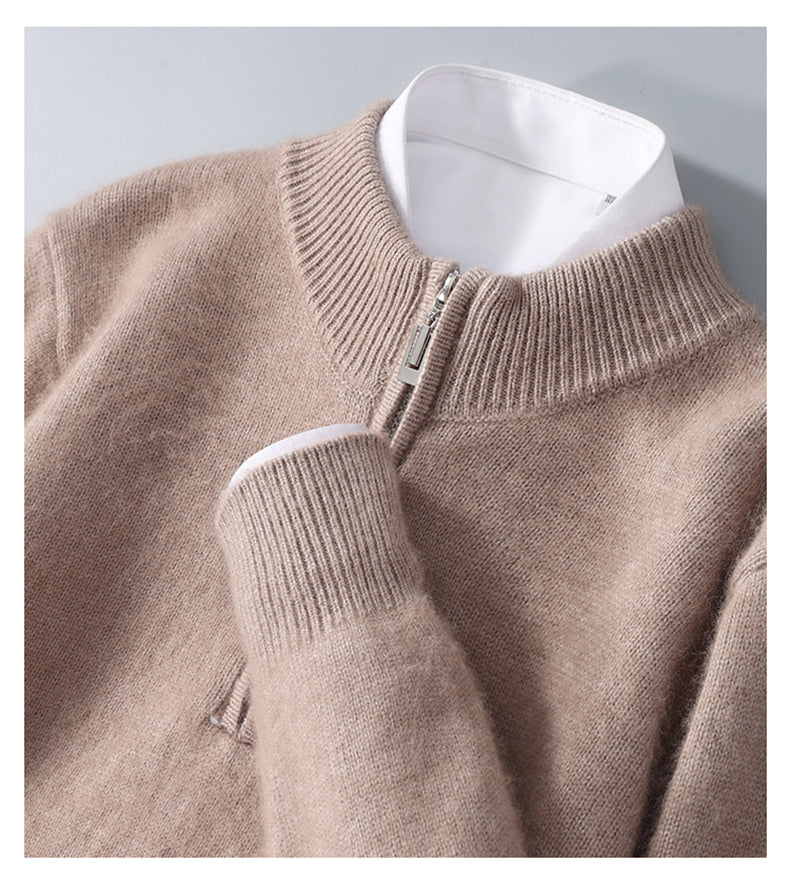 Canelli Cashmere Wool Half-Zip