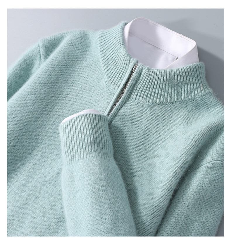 Canelli Cashmere Wool Half-Zip