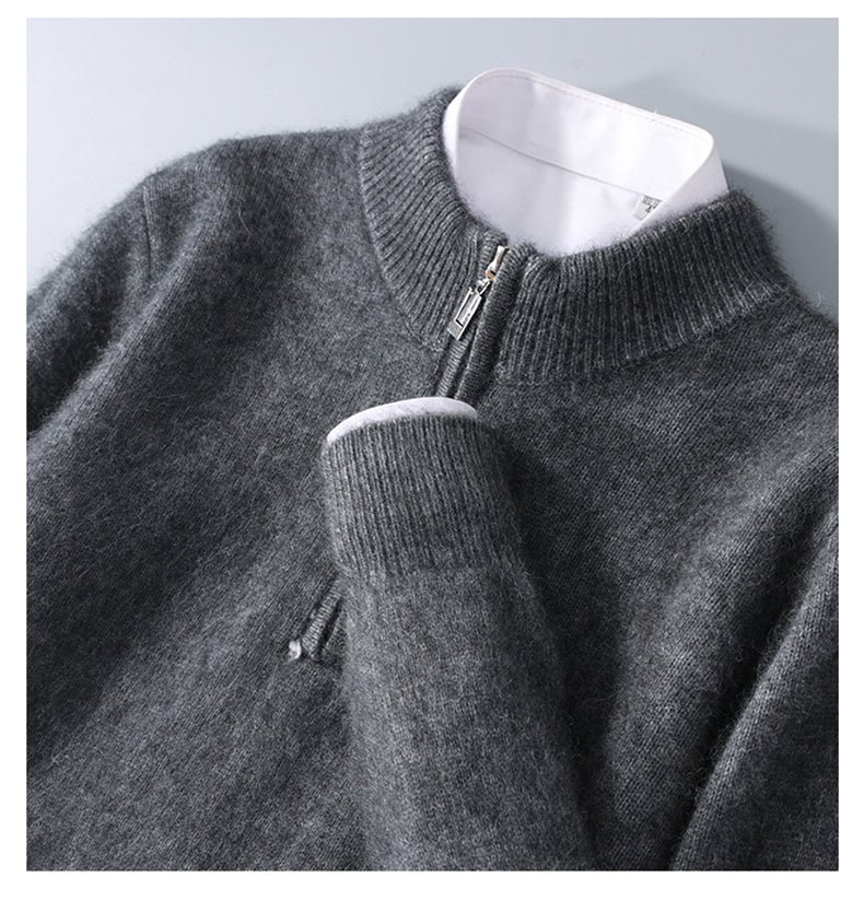 Canelli Cashmere Wool Half-Zip