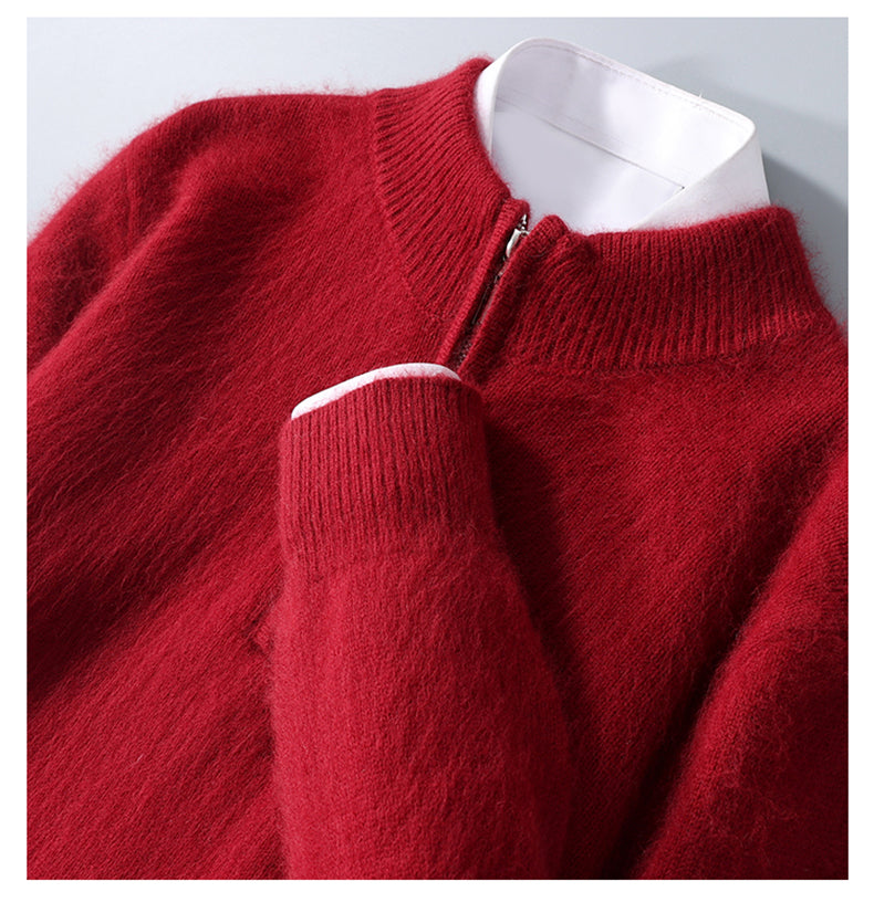 Canelli Cashmere Wool Half-Zip