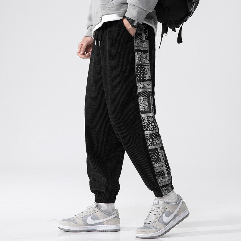 Aztec Corduroy Cotton Sweat Pants