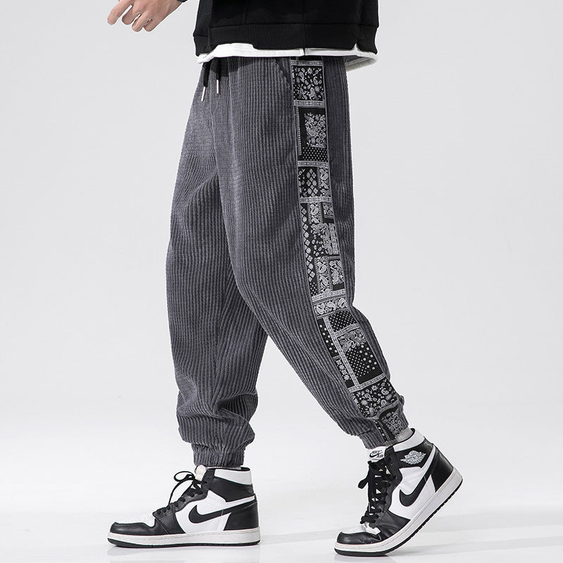 Aztec Corduroy Cotton Sweat Pants