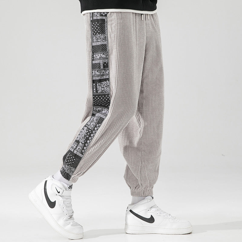 Aztec Corduroy Cotton Sweat Pants