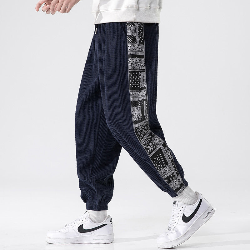 Aztec Corduroy Cotton Sweat Pants